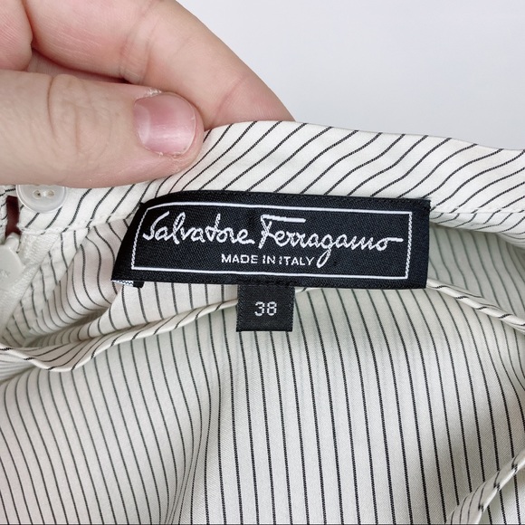 Salvatore Ferragamo Striped Bow Silk Shirt - Picture 7 of 8
